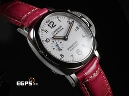 PANERAI 沛納海 Luminor Marina 1950 PAM01523 PAM1523 不鏽鋼材質 <font color=#49bcd7>藍色小秒針 白色面盤</font> <font color=#f077a0> 客製化粉紅錶帶 配件齊全</font> 自動上鍊 42mm