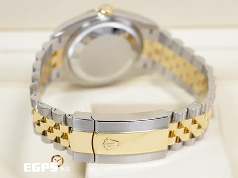 ROLEX 勞力士 蠔式 Datejust 36 蠔式日誌型 126233 原廠鑽石時標香檳色面盤 18K黃金 半金款 DJ36 經典三角坑紋錶圈 2025年保卡 紀念型（Jubilee）五株錶帶 自動上鍊 36mm