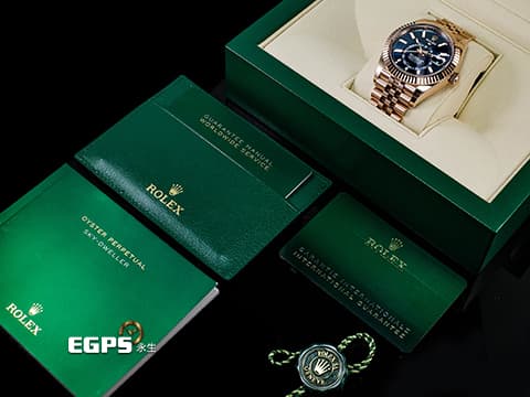 ROLEX 勞力士 Sky-Dweller 336935 天行者 玫瑰K金材質外圈 年曆錶  最新款 藍綠色面天行者336935 Cal.9002機芯 紀念型（Jubilee）錶帶 2024年單 保有部分原廠膠膜 自動上鍊 42mm