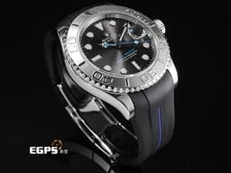 ROLEX 勞力士 Yacht-Master 遊艇名仕 126622 灰面藍針 不鏽鋼 鉑金錶圈 <font color=#FF0000>最新式，3235新機芯 2019年保單 台灣公司貨</font> <font color=#ffff00>附一條黑色藍線Rubber B橡膠帶 自由切換搭配風格</font> 自動上鍊 40mm