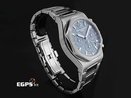 Girard Perregaux 芝柏 GP錶 Laureato 42 桂冠系列 81020-11-3370-1GM 不鏽鋼材質 計時腕錶&nbsp;<font color="#05f0f0">冰藍色巴黎飾釘紋面盤</font>&nbsp;<font color="#FF0000">2025年保卡 限量180支</font>&nbsp;自動上鍊 42mm