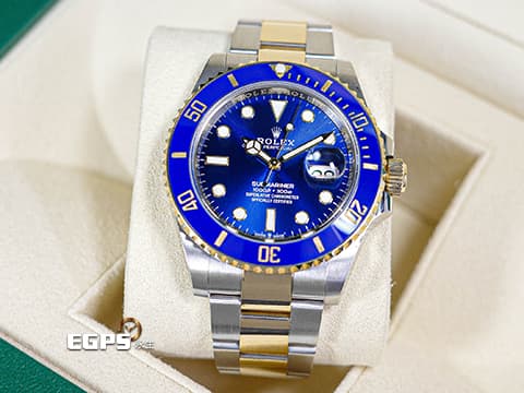 ROLEX 勞力士 Submariner Date 潛航者 126613LB 藍水鬼 藍色面盤 陶瓷圈 18K黃金 半金款 126613 LB 新款3235機芯 2020年新式保卡 潛水錶 自動上鍊 41mm