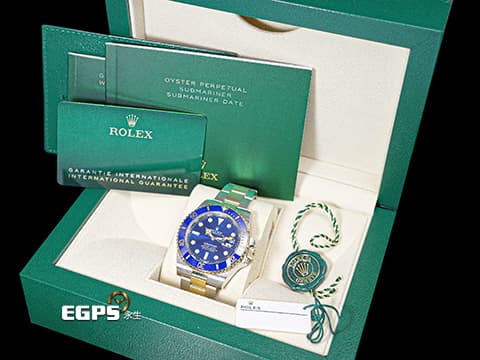 ROLEX 勞力士 Submariner Date 潛航者 126613LB 藍水鬼 藍色面盤 陶瓷圈 18K黃金 半金款 126613 LB 新款3235機芯 2020年新式保卡 潛水錶 自動上鍊 41mm