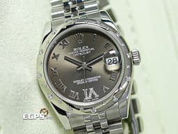 ROLEX 勞力士 Datejust 31 蠔式日誌型 178344 <font color=#707038>深灰色面盤</font> 不鏽鋼 <font color=#cadff0>原廠雪花式鑲嵌鑽石錶圈、VI鑲鑽時標</font> 經典 DJ31 <font color=#FF0000>台灣公司貨 紀念型（Jubilee）五銖錶帶</font> 自動上鍊 31mm