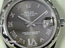 ROLEX 勞力士 Datejust 31 蠔式日誌型 178344 <font color=#707038>深灰色面盤</font> 不鏽鋼 <font color=#cadff0>原廠雪花式鑲嵌鑽石錶圈、VI鑲鑽時標</font> 經典 DJ31 <font color=#FF0000>台灣公司貨 紀念型（Jubilee）五銖錶帶</font> 自動上鍊 31mm