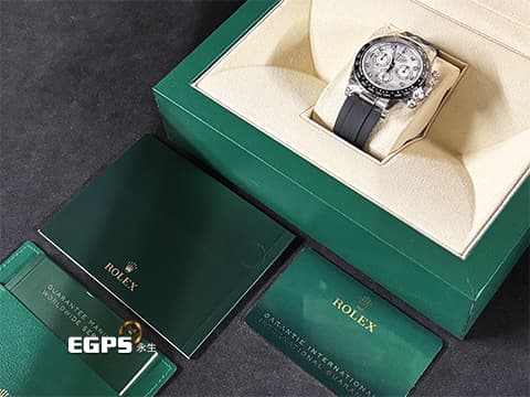 ROLEX 勞力士 Daytona 迪通拿 116519LN 計時碼表 珍珠貝母面盤 原廠鑽石時標 18K白金 陶瓷錶圈 2021年新式保卡 116519 LN NG 歡迎錶友以 PP、AP、勞力士 來店交換，本店將以最高價評估～ 自動上鍊 40mm