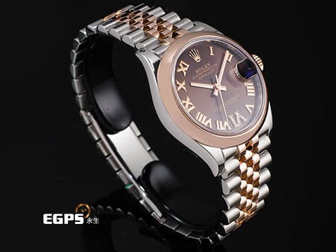 ROLEX 勞力士 DateJust 278241 玫瑰金 巧克力面盤 羅馬時標  原廠鑲嵌VI鑽石時標   2021年新式保卡  自動上鍊 31mm