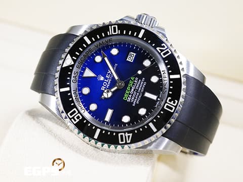 ROLEX 勞力士 Deepsea 蠔式 深海 水鬼王 136660 D-Blue 漸層藍面盤 不鏽鋼 陶瓷錶圈 排氦氣閥 2023年保卡 搭配Rubber B橡膠錶帶 潛水錶 自動上鍊 44mm