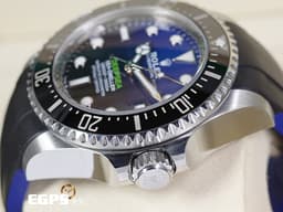 ROLEX 勞力士 Deepsea 蠔式 深海 水鬼王 136660 <font color=#66B3FF>D-Blue 漸<font color=#0080FF>層<font color=#0000E3>藍</font></font></font>面盤 不鏽鋼 陶瓷錶圈 排氦氣閥 <font color=#FF0000>2023年保卡 搭配Rubber B橡膠錶帶</font> 潛水錶 自動上鍊 44mm