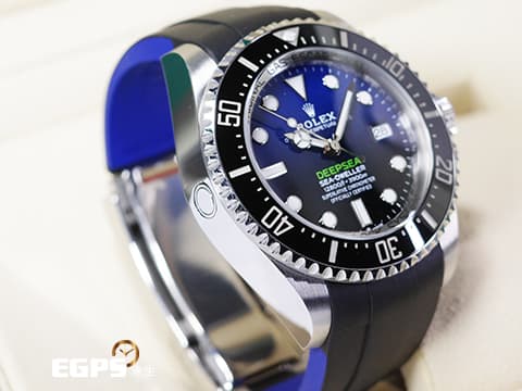 ROLEX 勞力士 Deepsea 蠔式 深海 水鬼王 136660 D-Blue 漸層藍面盤 不鏽鋼 陶瓷錶圈 排氦氣閥 2023年保卡 搭配Rubber B橡膠錶帶 潛水錶 自動上鍊 44mm