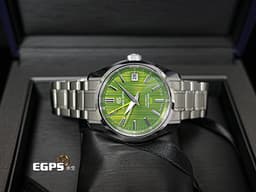 GRAND SEIKO 特級精工 GS 精工 Heritage Collection系列 SBGJ259 高振頻 Hi-beat GMT 兩地時區 <font color=#4cc844>Bamboo Garden Path「竹林道」錶盤以竹林小徑為靈感，綠色直條紋錶盤與淺綠色GMT指針，彷彿聽見竹幹互相碰撞發出聲音及竹葉沙沙聲交織著</font> 不鏽鋼 <font color=#FF0000>2022年保單 美國限定版</font> 自動上鍊 40mm