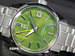 GRAND SEIKO 特級精工 GS 精工 Heritage Collection系列 SBGJ259 高振頻 Hi-beat GMT 兩地時區 <font color="#4cc844">Bamboo Garden Path「竹林道」錶盤以竹林小徑為靈感，綠色直條紋錶盤與淺綠色GMT指針，彷彿聽見竹幹互相碰撞發出聲音及竹葉沙沙聲交織著</font> 不鏽鋼 <font color="#FF0000">2022年保單 美國限定版</font> 自動上鍊 40mm