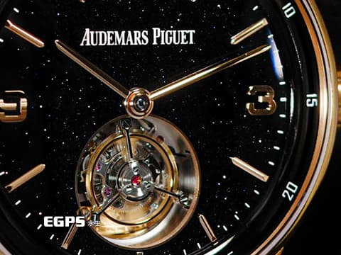 Audemars Piguet 愛彼 AP錶 Code 11.59系列 Flying Tourbillon 飛行 陀飛輪 26396OR.OO.D002CR.02 黑色砂金石琺瑯面盤 重現滿天繁星的夜空 玫瑰金材質 2022保單 26396 OR 歡迎各錶友以 PP、AP、RM、勞力士 來店交換，本店將以最高價評估～ 自動上鍊 41mm