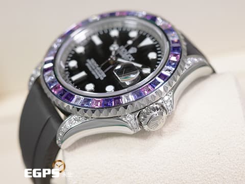 ROLEX 勞力士 Yacht-Master 40 蠔式 遊艇名仕型 116622 精鑲126679SABR 獨特寶石框、鑽石錶耳、客製化黑色面盤 126679 SABR 不鏽鋼 自動上鍊 40mm