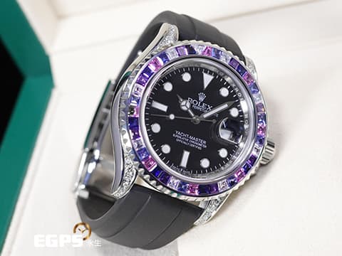 ROLEX 勞力士 Yacht-Master 40 蠔式 遊艇名仕型 116622 精鑲126679SABR 獨特寶石框、鑽石錶耳、客製化黑色面盤 126679 SABR 不鏽鋼 自動上鍊 40mm