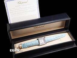 CHOPARD 蕭邦 Happy Sport Square 快樂鑽 方形 278495-3001 <font color=#cadff0>原廠7顆跑鑽 </font> 不鏽鋼 <font color=#FF0000>2024年保單</font> 石英腕錶 38mm