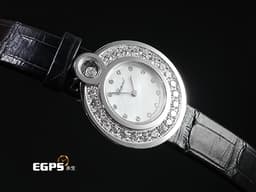 CHOPARD 蕭邦 Happy Sport 快樂鑽 204407-1002 <font color=#ffff00>原廠圓形跑鑽 白色貝母面盤 原廠鑲嵌鑽石時標、錶圈</font> <font color=#FF0000>2023年保單 台灣公司貨 新錶訂價：774,000元</font> 石英機芯 30mm