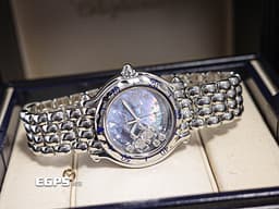 CHOPARD 蕭邦 Happy Sport Zodiac 快樂鑽 星座 278440-3009 <font color=#46a5d3>藍色面盤 原廠雙子座造型跑鑽</font> 不鏽鋼 <font color=FF0000>2024年保單</font> 石英腕錶 33mm