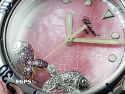 CHOPARD 蕭邦 Happy Sport Zodiac 快樂鑽 星座 雙魚座 288347-3013 <font color=#f6cee8> 粉色面盤 原廠雙魚座造型跑鑽</font> 不鏽鋼 <font color=FF0000>2024年保單</font> 石英機芯 38mm