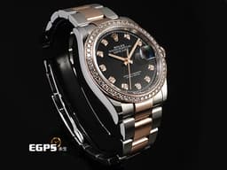 ROLEX 勞力士 DATEJUST 蠔式日誌型 126281 永恒玫瑰金半金款 126281RBR <font color=#FFFF00>原鑲鑽石錶圈、鑽石時標</font> <font color=#ff0000>2024年保卡</font> 自動上鏈 36mm