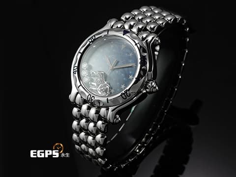 CHOPARD 蕭邦 Happy Sport Zodiac 快樂鑽 星座 278440-3011 藍色面盤 原廠獅子座造型跑鑽 不鏽鋼 2024年保單 石英腕錶 33mm