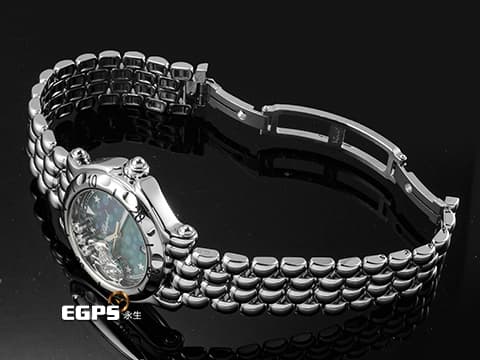 CHOPARD 蕭邦 Happy Sport Zodiac 快樂鑽 星座 278440-3011 藍色面盤 原廠獅子座造型跑鑽 不鏽鋼 2024年保單 石英腕錶 33mm