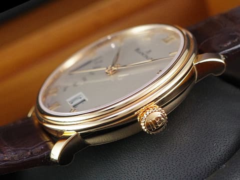BLANCPAIN 寶鉑 Villeret 大日曆 逆跳 6668 3642 55A 18K玫瑰金材質 三日鍊 蛋白色面盤  2024年保單  自動上鍊 40mm