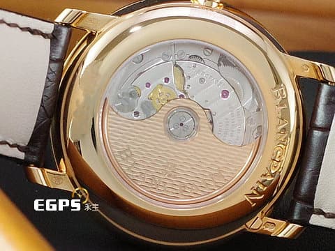 BLANCPAIN 寶鉑 Villeret 大日曆 逆跳 6668 3642 55A 18K玫瑰金材質 三日鍊 蛋白色面盤  2024年保單  自動上鍊 40mm
