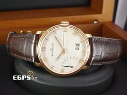 BLANCPAIN 寶鉑 Villeret 大日曆 逆跳 6668 3642 55A 18K玫瑰金材質 三日鍊 <font color="#fffad6">蛋白色面盤</font> <font color="#FF0000"> 2024年保單 </font> 自動上鍊 40mm