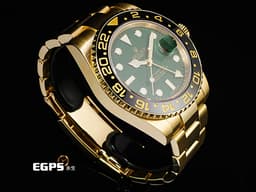 ROLEX 勞力士 GMT-MASTER II 格林威治型 116718LN 兩地時間 18K黃金材質 <font color="#33CCFF"> 品味獨特風格的絕版停產款~ </font> <font color="#4bc944">綠面金針錶盤</font> <font color="#FF0000"> 2019年保卡 保有部分原廠膠膜&nbsp;</font> 自動上鏈 40mm