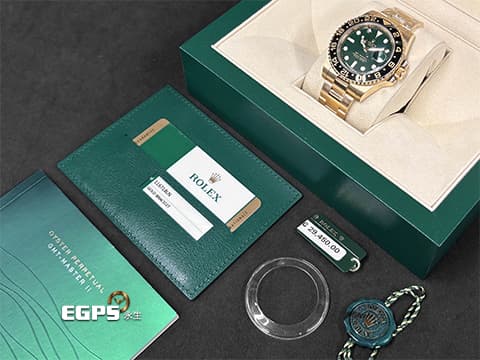 ROLEX 勞力士 GMT-MASTER II 格林威治型 116718LN 116718 兩地時間 18K黃金材質  品味獨特風格的絕版停產款~  綠面金針錶盤  2015年保卡  自動上鏈 40mm