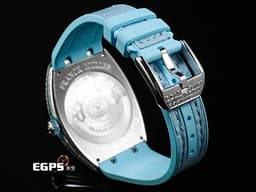 Franck Muller 法蘭穆勒 FM Vanguard Lady Slim Vintage V35 S <font color="#00bfff">水藍色面盤 原廠鑲嵌308顆頂級天然美鑽（約4.44克拉）</font>小秒針 不鏽鋼 <font color="#ff0000">2026年保單 新錶訂價：789,000元</font>&nbsp;自動上鍊 35x46.3mm