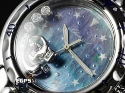 CHOPARD 蕭邦 Happy Sport Zodiac 快樂鑽 星座 278440-3005 <font color=#46a5d3>藍色面盤 原廠水瓶座造型跑鑽</font> 不鏽鋼 <font color=FF0000>2024年保單</font> 石英腕錶 33mm