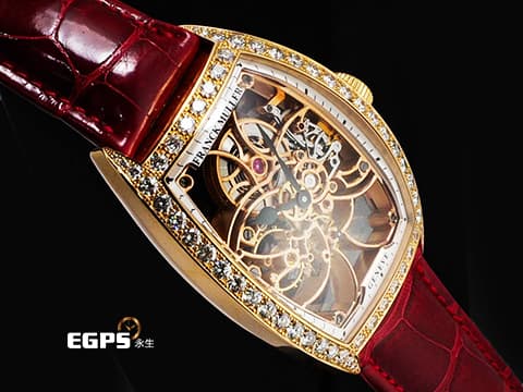 Franck Muller 法蘭穆勒 FM Cintrée Curvex 8880 B S6 18K玫瑰金材質 原廠鑲嵌鑽石錶圈、錶扣 18K玫瑰金材質鏤空面盤 機芯工藝結構一覽無遺  新錶訂價：約2,415,330元 手動上鍊 39x55mm