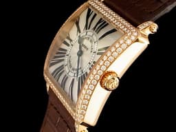 FRANCK MULLER 法蘭穆勒 Master Square 6002M QZ R 18K玫瑰金材質 <font color="#05f0f0">精鑲鑽石錶圈、錶扣 羅馬數字時標</font> 石英機芯 32mm
