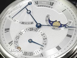 BREGUET 寶璣 CLASSIQUE 經典系列 7137 7137BB/11/9V6 18K白金材質 <font color=#ffff00>銀色雕紋面盤 月相 超薄自動上鍊機芯</font> <font color=#FF0000>2024年保單 台灣公司貨 新錶參考訂價：1,514,000元</font> 39mm