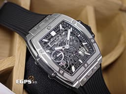 Hublot 宇舶 Spirit of Big Bang 大爆炸 靈魂系列 Meca-10 Titanium <font color=#DDDDDD> 鈦金屬 鏤空面盤</font> 614.NX.1170.RX 十日鍊 動能顯示 <font color=#FF0000>2025年電子保單</font> 手上鍊 45mm