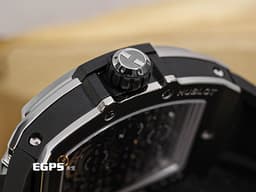 Hublot 宇舶 Spirit of Big Bang 大爆炸 靈魂系列 Meca-10 Titanium <font color=#DDDDDD> 鈦金屬 鏤空面盤</font> 614.NX.1170.RX 十日鍊 動能顯示 <font color=#FF0000>2025年電子保單</font> 手上鍊 45mm