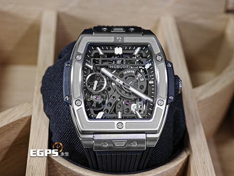 Hublot 宇舶 Spirit of Big Bang 大爆炸 靈魂系列 Meca-10 Titanium  鈦金屬 鏤空面盤 614.NX.1170.RX 十日鍊 動能顯示 2025年電子保單 手上鍊 45mm