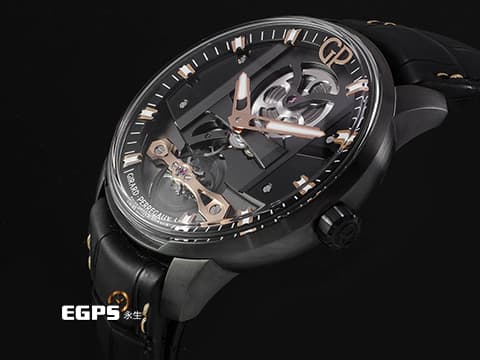 Girard-Perregaux 芝柏 GP錶 Free Bridge Infinity Edition 特別版 82000-11-632.FA6A 玫瑰金點綴鏤空面盤 DLC鍍層不鏽鋼材質 限量88只 2022年台灣公司貨 自動上練 44mm