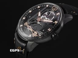 Girard-Perregaux 芝柏 GP錶 Free Bridge Infinity Edition 特別版 82000-11-632.FA6A <font color=#f3baa1>玫瑰金點綴鏤空面盤</font> DLC鍍層不鏽鋼材質 <font color=#FF0000>限量88只 2022年台灣公司貨</font> 自動上練 44mm
