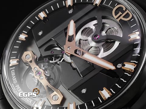 Girard-Perregaux 芝柏 GP錶 Free Bridge Infinity Edition 特別版 82000-11-632.FA6A 玫瑰金點綴鏤空面盤 DLC鍍層不鏽鋼材質 限量88只 2022年台灣公司貨 自動上練 44mm
