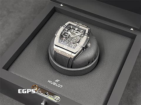 Hublot 宇舶 Spirit of Big Bang 大爆炸 靈魂系列 Meca-10 Titanium  鈦金屬 鏤空面盤 614.NX.1170.RX 十日鍊 動能顯示 2025年電子保單 手上鍊 45mm