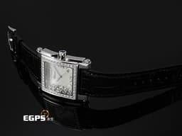 CHOPARD 蕭邦 Happy Sport Square 快樂鑽 方形 28/8448-20 不鏽鋼材質 <font color=#ffff00>原鑲鑲嵌44顆鑽石（1.76克拉）錶圈</font> <font color=#FF0000>白色貝母面盤 5顆快樂跑鑽（0.5克拉）</font> 石英機芯 35.5mm