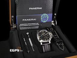 PANERAI 沛納海 Luminor 1950 3 Days GMT Power Reserve PAM01321 <font color=#be9672>經典三明治面盤 淡褐色夜光時標 菸草面</font> 藍色小秒針 PAM1321 三日鍊 GMT 兩地時間 動能儲存顯示 <font color=#FF0000> 2020年保單</font> 自動上鍊  44mm