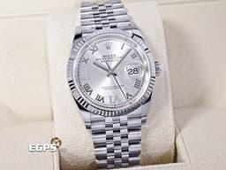 ROLEX 勞力士 Datejust 36 蠔式日誌型 126234 <font color=#DDDDDD>原廠VI、IX鑲鑽時標 銀色面盤</font> 不鏽鋼 DJ36 經典三角坑紋錶圈 <font color=#FF0000>2023年保卡 紀念型（Jubilee）五銖錶帶</font> 自動上鍊 36mm