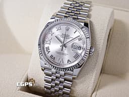 ROLEX 勞力士 Datejust 36 蠔式日誌型 126234 <font color=#DDDDDD>原廠VI、IX鑲鑽時標 銀色面盤</font> 不鏽鋼 DJ36 經典三角坑紋錶圈 <font color=#FF0000>2023年保卡 紀念型（Jubilee）五銖錶帶</font> 自動上鍊 36mm