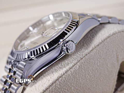 ROLEX 勞力士 Datejust 36 蠔式日誌型 126234 原廠VI、IX鑲鑽時標 銀色面盤 不鏽鋼 DJ36 經典三角坑紋錶圈 2023年保卡 紀念型（Jubilee）五銖錶帶 自動上鍊 36mm