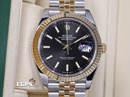 ROLEX 勞力士 DateJust 41 蠔式日誌型 126333 <font color=#4F4F4F>亮黑色面盤</font> DJ41 <font color=#f5dea8>半金款 18K黃金</font> 經典三角坑紋錶圈 <font color=#FF0000>2019年 紀念型（Jubilee）五銖錶帶</font> 自動上鍊 41mm