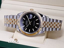 ROLEX 勞力士 DateJust 41 蠔式日誌型 126333 <font color=#4F4F4F>亮黑色面盤</font> DJ41 <font color=#f5dea8>半金款 18K黃金</font> 經典三角坑紋錶圈 <font color=#FF0000>2019年 紀念型（Jubilee）五銖錶帶</font> 自動上鍊 41mm